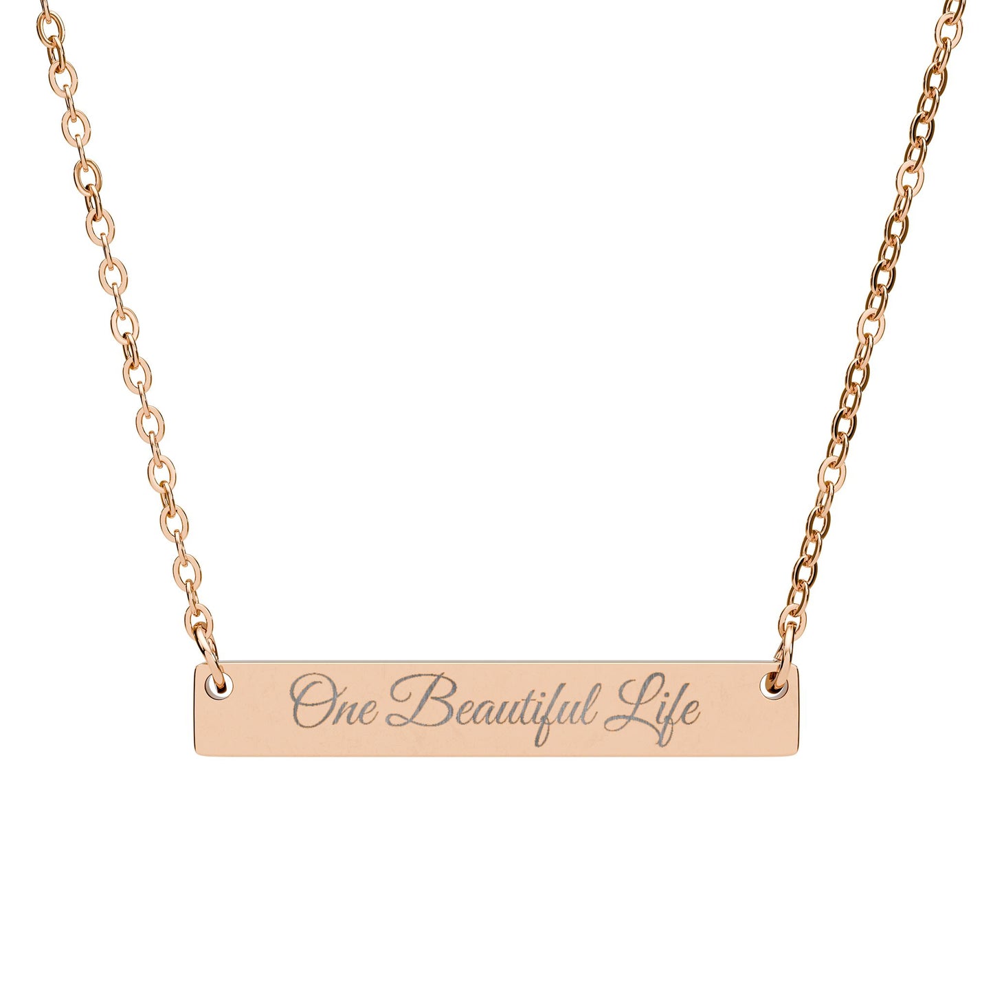 One Beautiful Life Horizontal Bar Necklace