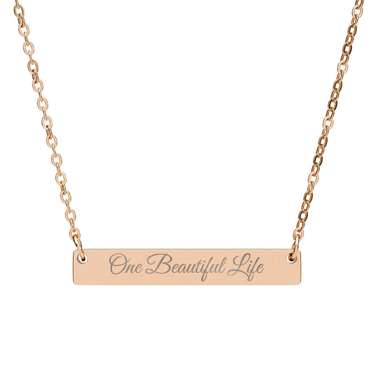 One Beautiful Life Horizontal Bar Necklace